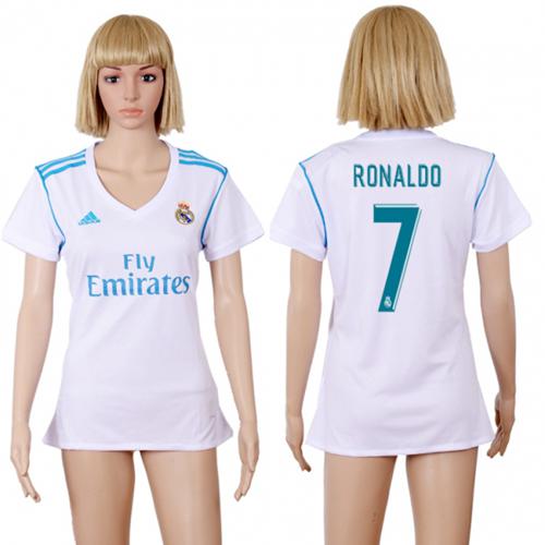 Women's Real Madrid #7 Ronaldo Home Soccer Club Jersey